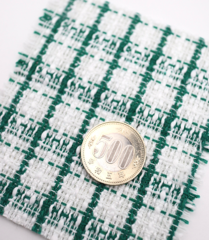 【25SS-431】先染めチェックミックスヤーンツイード　/0.5ｙあたり=～1010円