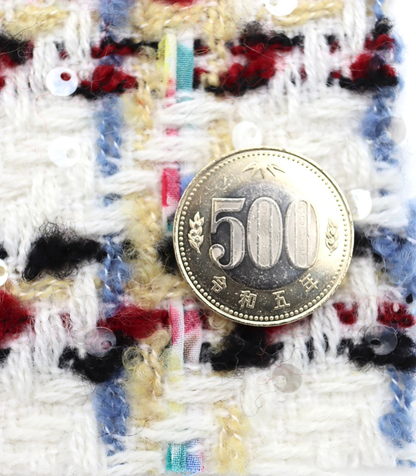 【25SS-157】スパンコール付きカラフルミックスツイード　/0.5ｙあたり = ～ 1700円