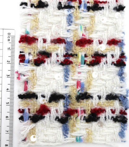 【25SS-157】スパンコール付きカラフルミックスツイード　/0.5ｙあたり = ～ 1700円