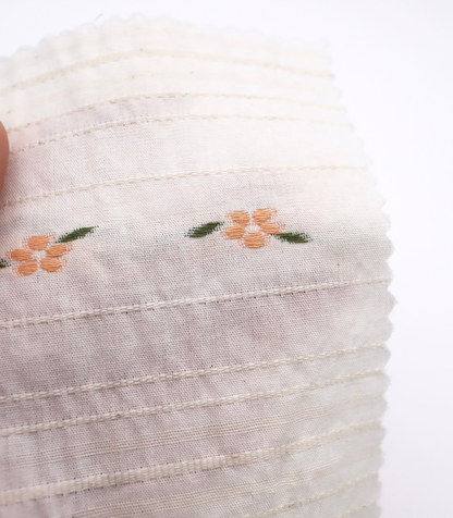 【25SS-443】フラワー×ランダムボーダー刺繍ローン　/0.5ｙあたり=～925円