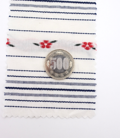 【25SS-443】フラワー×ランダムボーダー刺繍ローン　/0.5ｙあたり=～925円