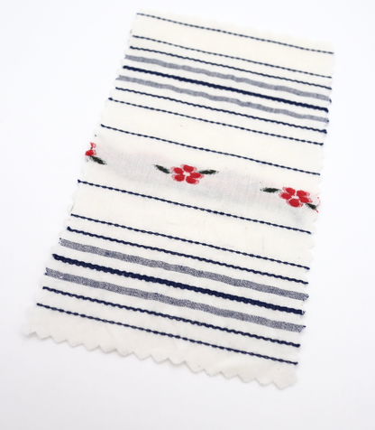 【25SS-443】フラワー×ランダムボーダー刺繍ローン　/0.5ｙあたり=～925円