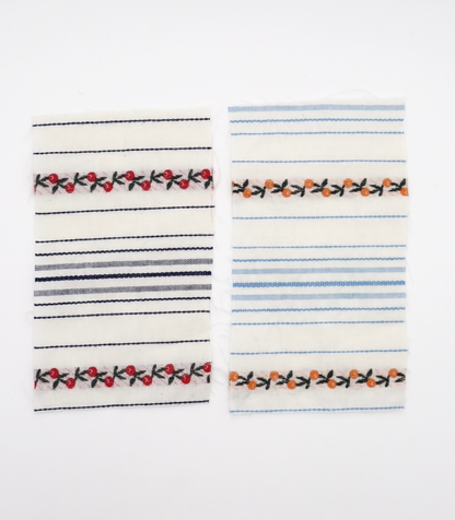【25SS-442】フラワー×ランダムボーダー刺繍ローン　/0.5ｙあたり=～925円