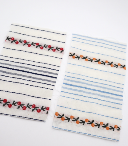 【25SS-442】フラワー×ランダムボーダー刺繍ローン　/0.5ｙあたり=～925円