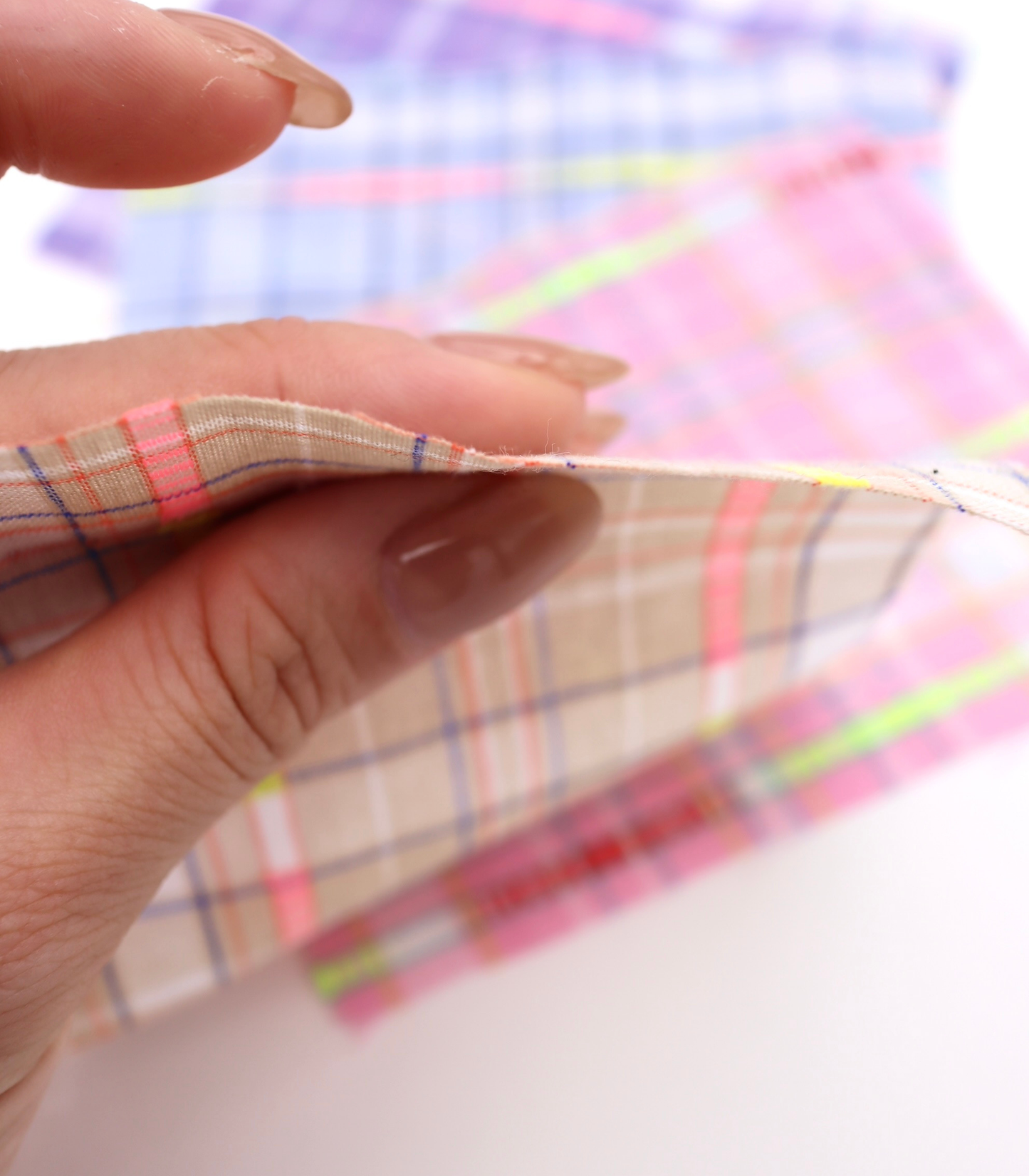 【25SS-441】カラフルタータンチェック　/0.5ｙあたり=～590円