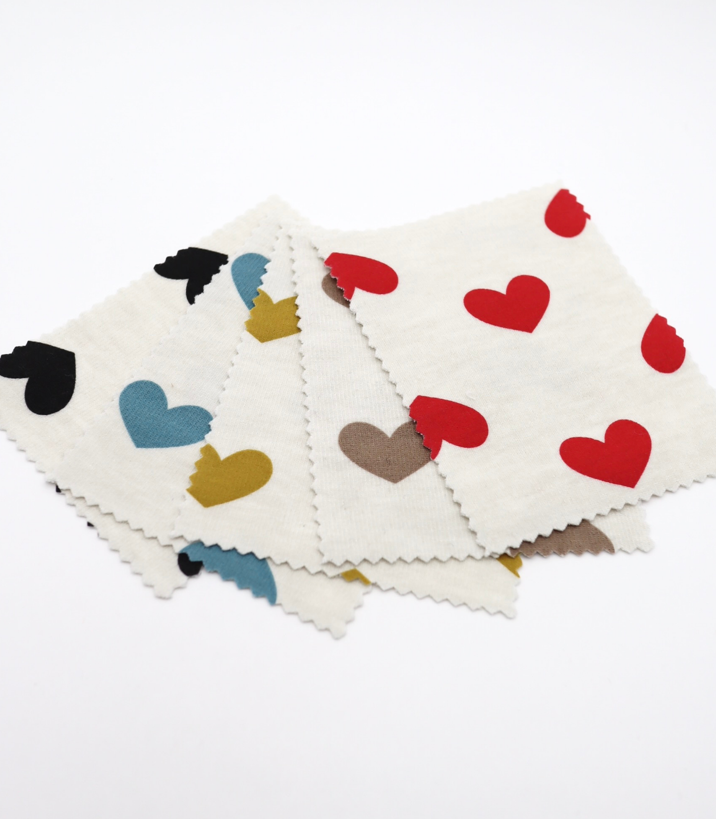 【25SS-400】ハートプリント二重織りニット　/0.5ｙあたり=～1055円