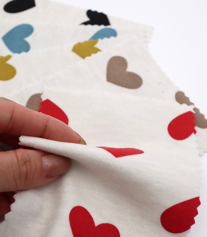 【25SS-400】ハートプリント二重織りニット　/0.5ｙあたり=～1055円