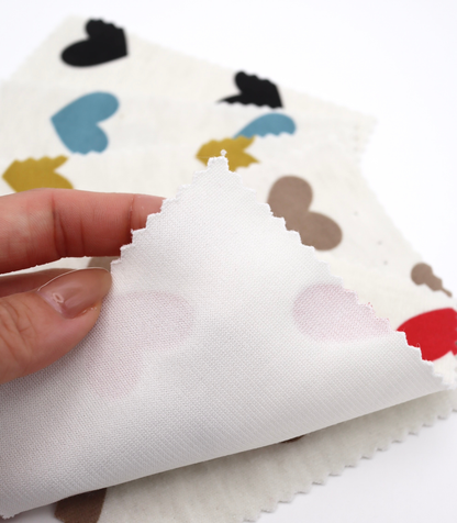 【25SS-400】ハートプリント二重織りニット　/0.5ｙあたり=～1055円