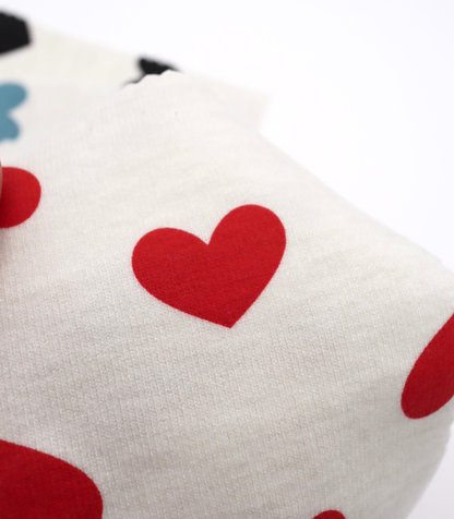 【25SS-400】ハートプリント二重織りニット　/0.5ｙあたり=～1055円