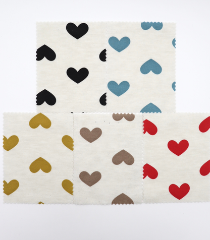 【25SS-400】ハートプリント二重織りニット　/0.5ｙあたり=～1055円