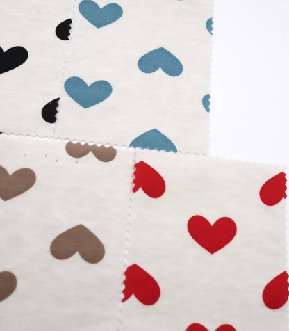 【25SS-400】ハートプリント二重織りニット　/0.5ｙあたり=～1055円