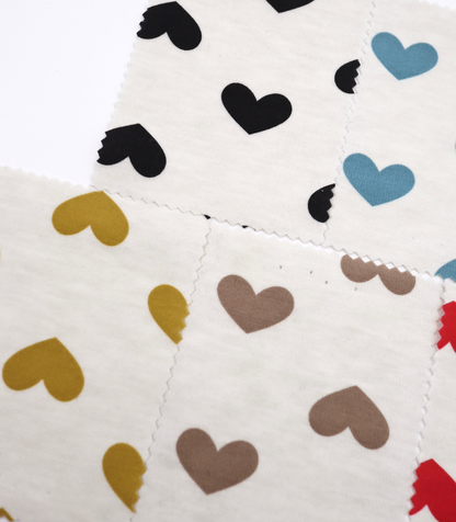 【25SS-400】ハートプリント二重織りニット　/0.5ｙあたり=～1055円