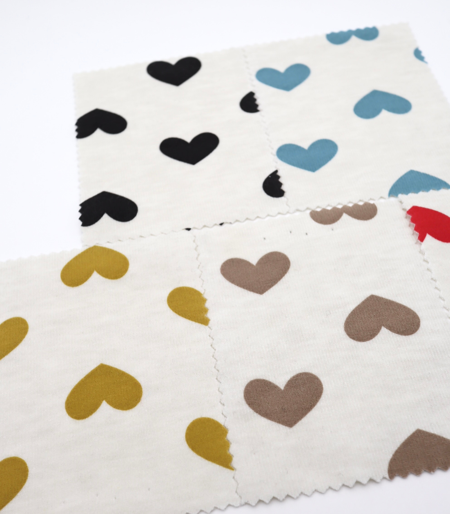 【25SS-400】ハートプリント二重織りニット　/0.5ｙあたり=～1055円