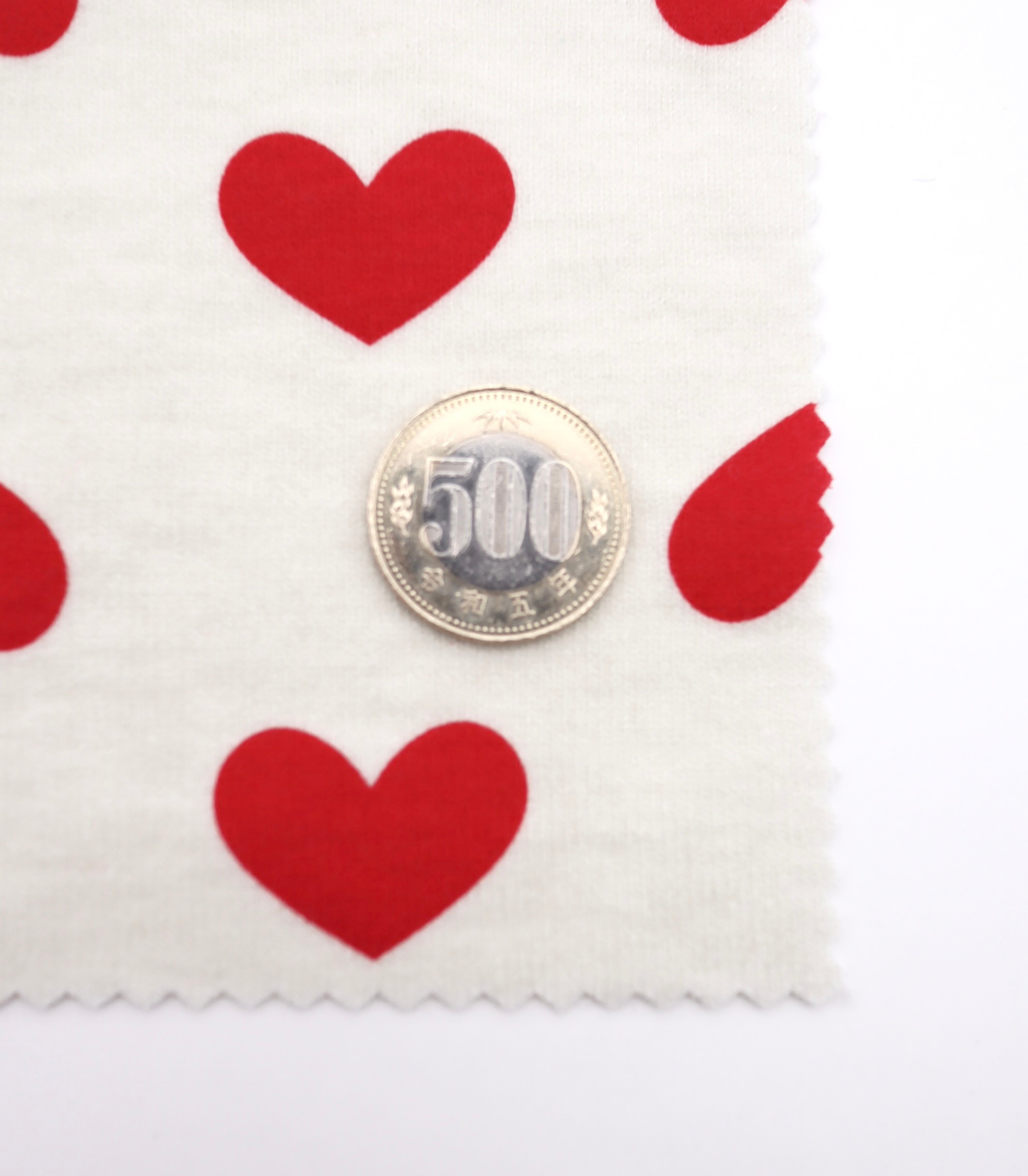 【25SS-400】ハートプリント二重織りニット　/0.5ｙあたり=～1055円