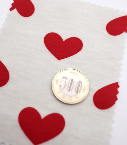 【25SS-400】ハートプリント二重織りニット　/0.5ｙあたり=～1055円