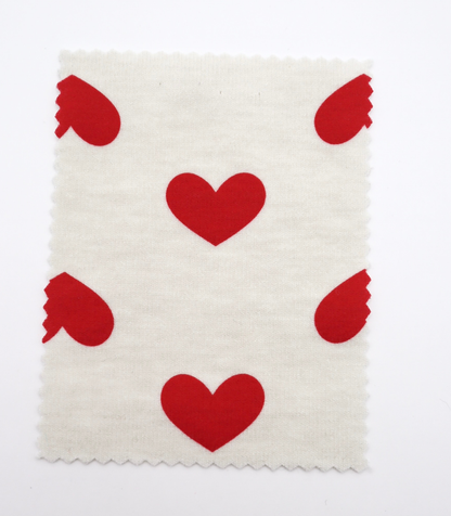 【25SS-400】ハートプリント二重織りニット　/0.5ｙあたり=～1055円