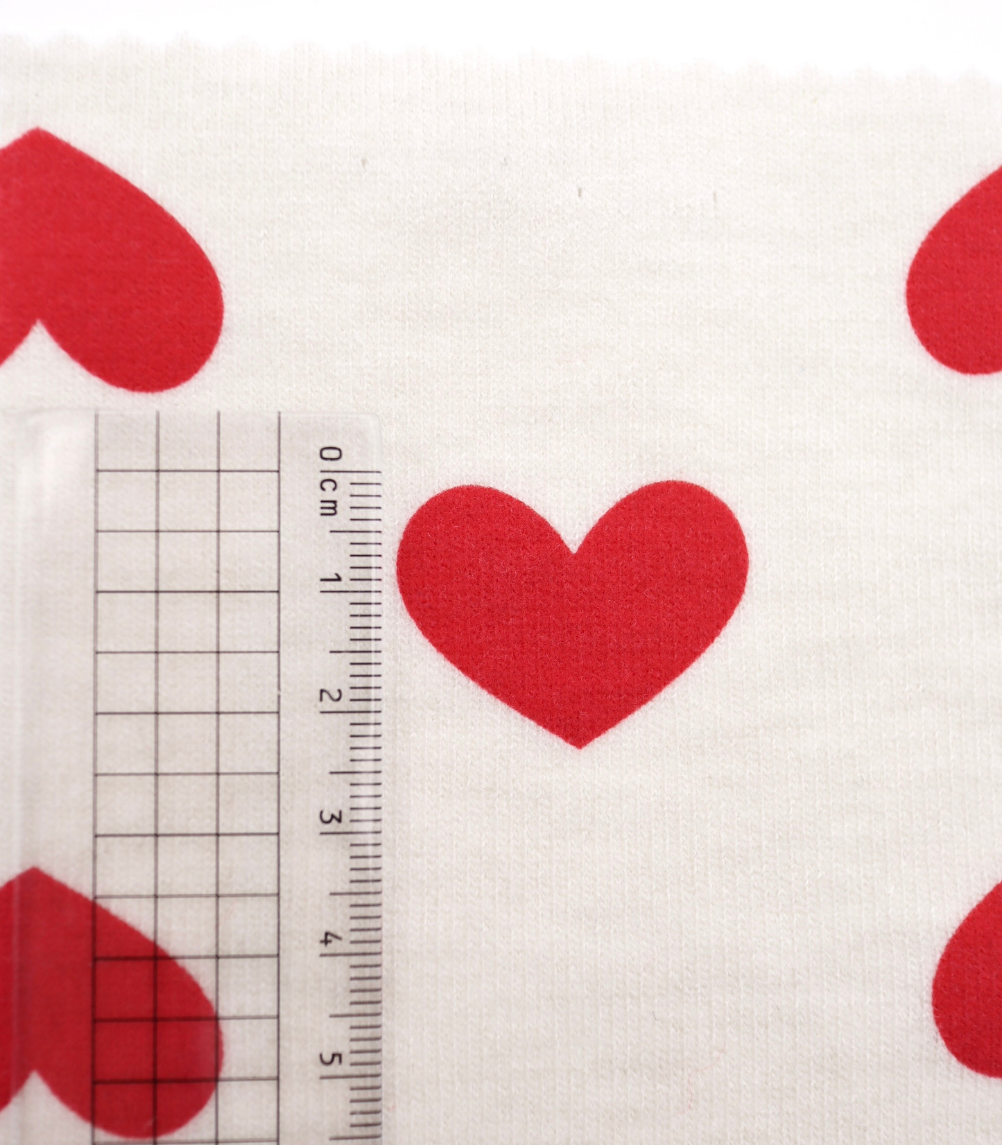 【25SS-400】ハートプリント二重織りニット　/0.5ｙあたり=～1055円