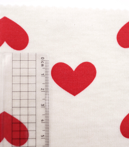 【25SS-400】ハートプリント二重織りニット　/0.5ｙあたり=～1055円