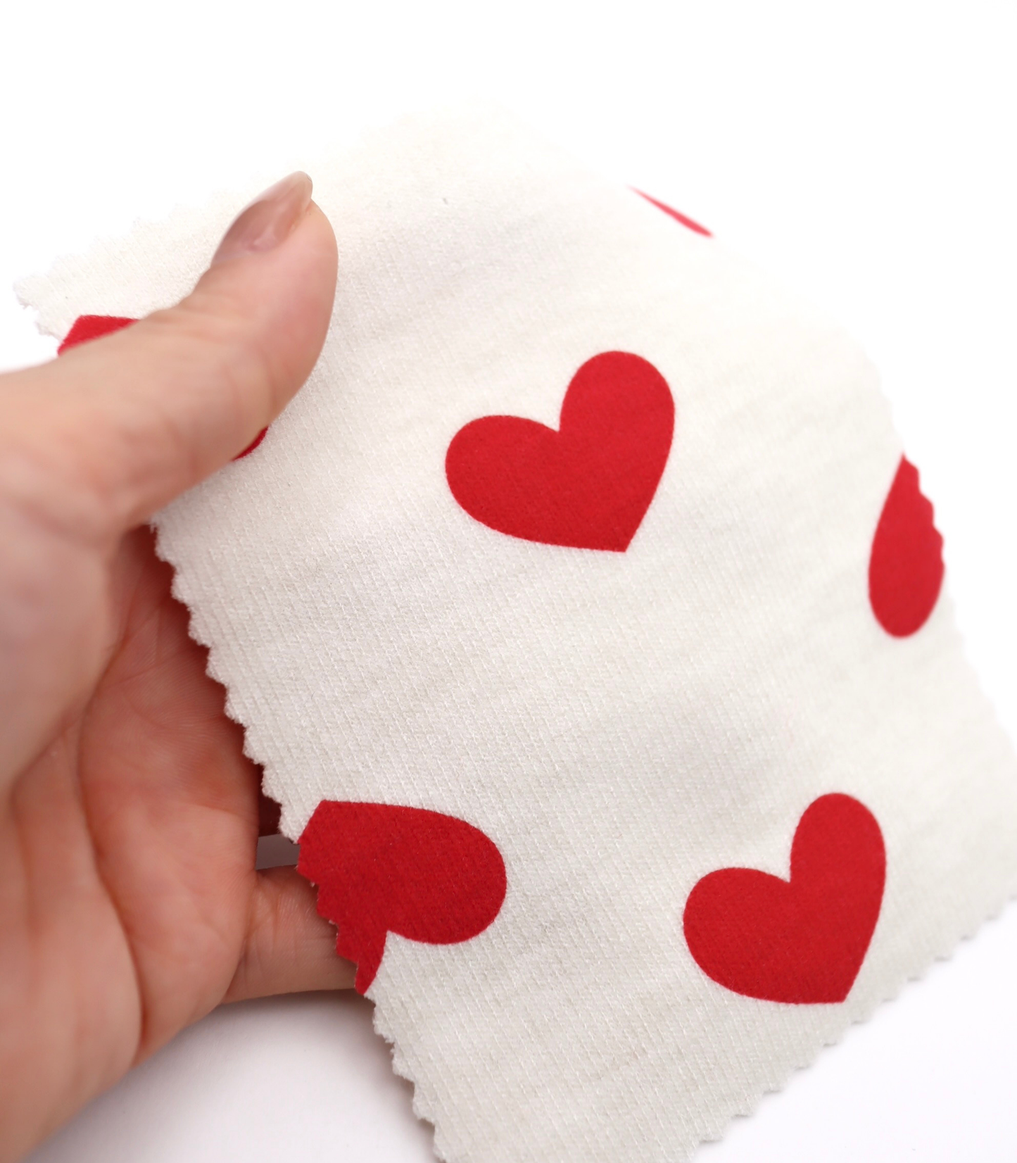 【25SS-400】ハートプリント二重織りニット　/0.5ｙあたり=～1055円