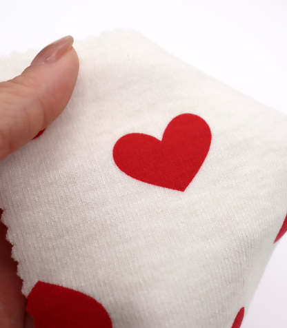 【25SS-400】ハートプリント二重織りニット　/0.5ｙあたり=～1055円