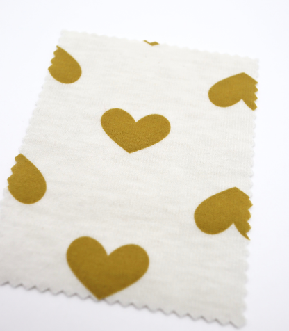 【25SS-400】ハートプリント二重織りニット　/0.5ｙあたり=～1055円