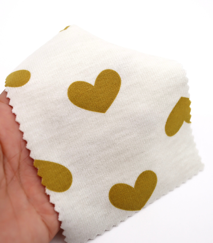 【25SS-400】ハートプリント二重織りニット　/0.5ｙあたり=～1055円