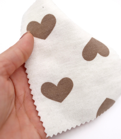 【25SS-400】ハートプリント二重織りニット　/0.5ｙあたり=～1055円