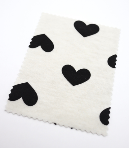 【25SS-400】ハートプリント二重織りニット　/0.5ｙあたり=～1055円