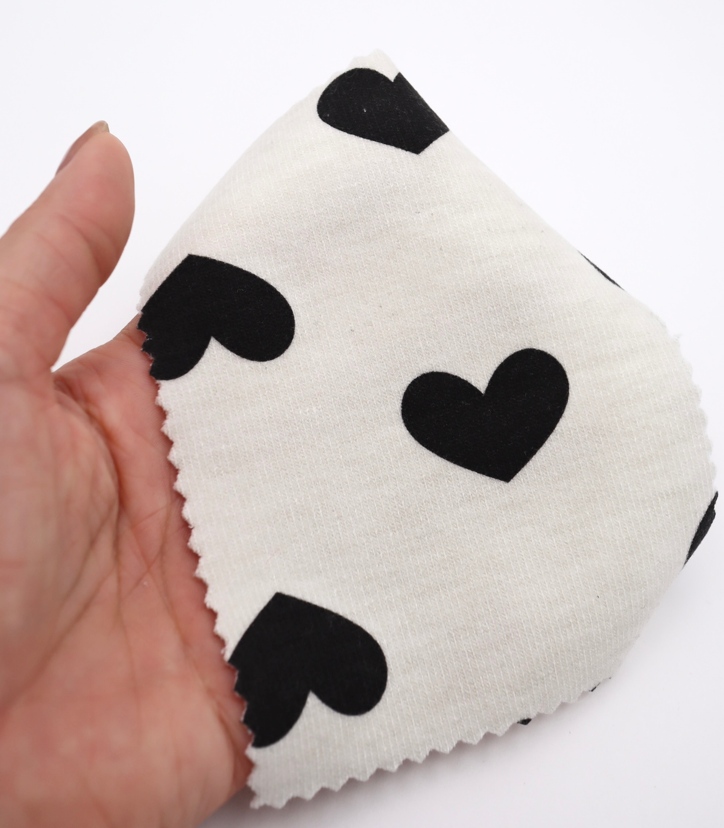 【25SS-400】ハートプリント二重織りニット　/0.5ｙあたり=～1055円