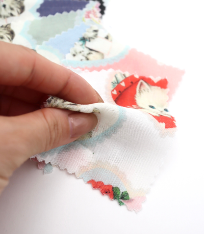 【25SS-410】ねこちゃん×ハートプリントダブルガーゼ　/0.5ｙあたり=～890円