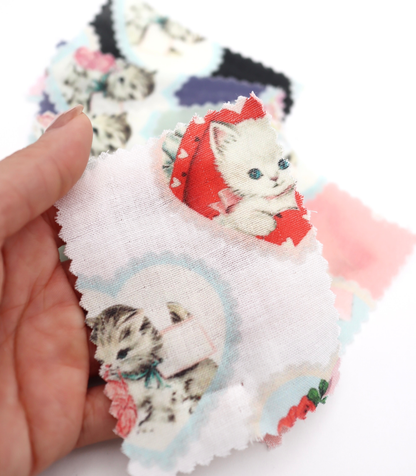 【25SS-410】ねこちゃん×ハートプリントダブルガーゼ　/0.5ｙあたり=～890円