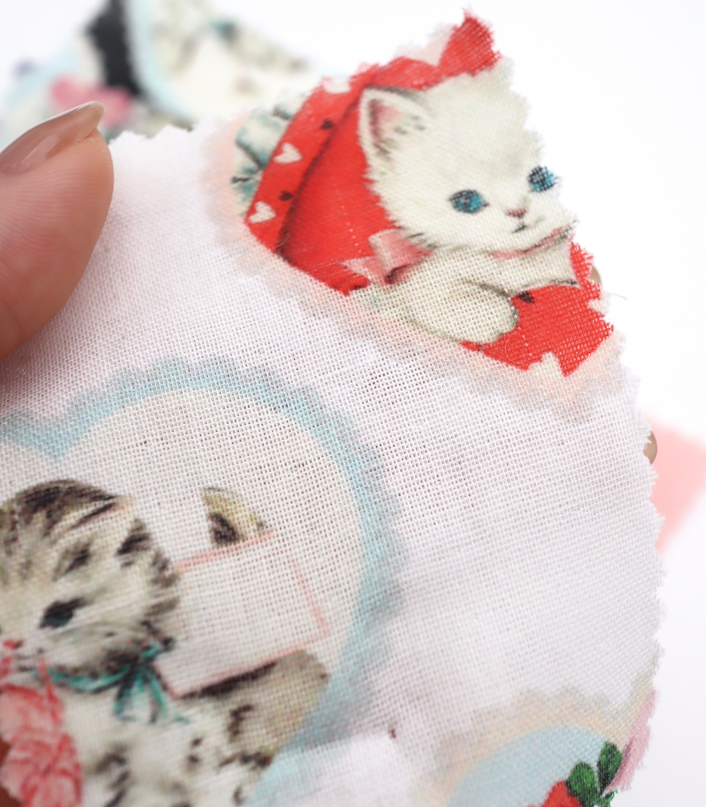 【25SS-410】ねこちゃん×ハートプリントダブルガーゼ　/0.5ｙあたり=～890円