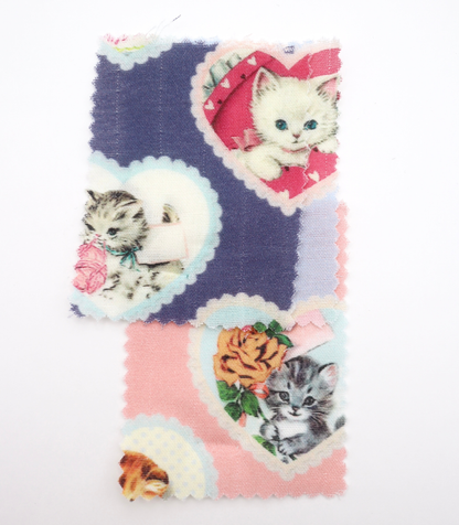 【25SS-410】ねこちゃん×ハートプリントダブルガーゼ　/0.5ｙあたり=～890円