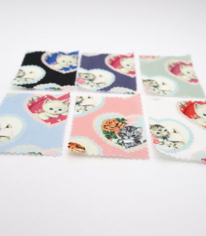 【25SS-410】ねこちゃん×ハートプリントダブルガーゼ　/0.5ｙあたり=～890円