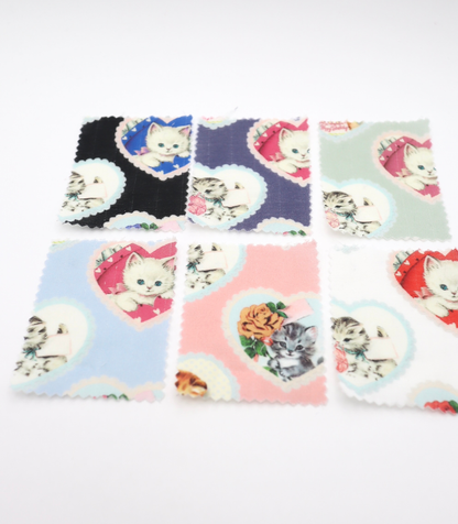 【25SS-410】ねこちゃん×ハートプリントダブルガーゼ　/0.5ｙあたり=～890円