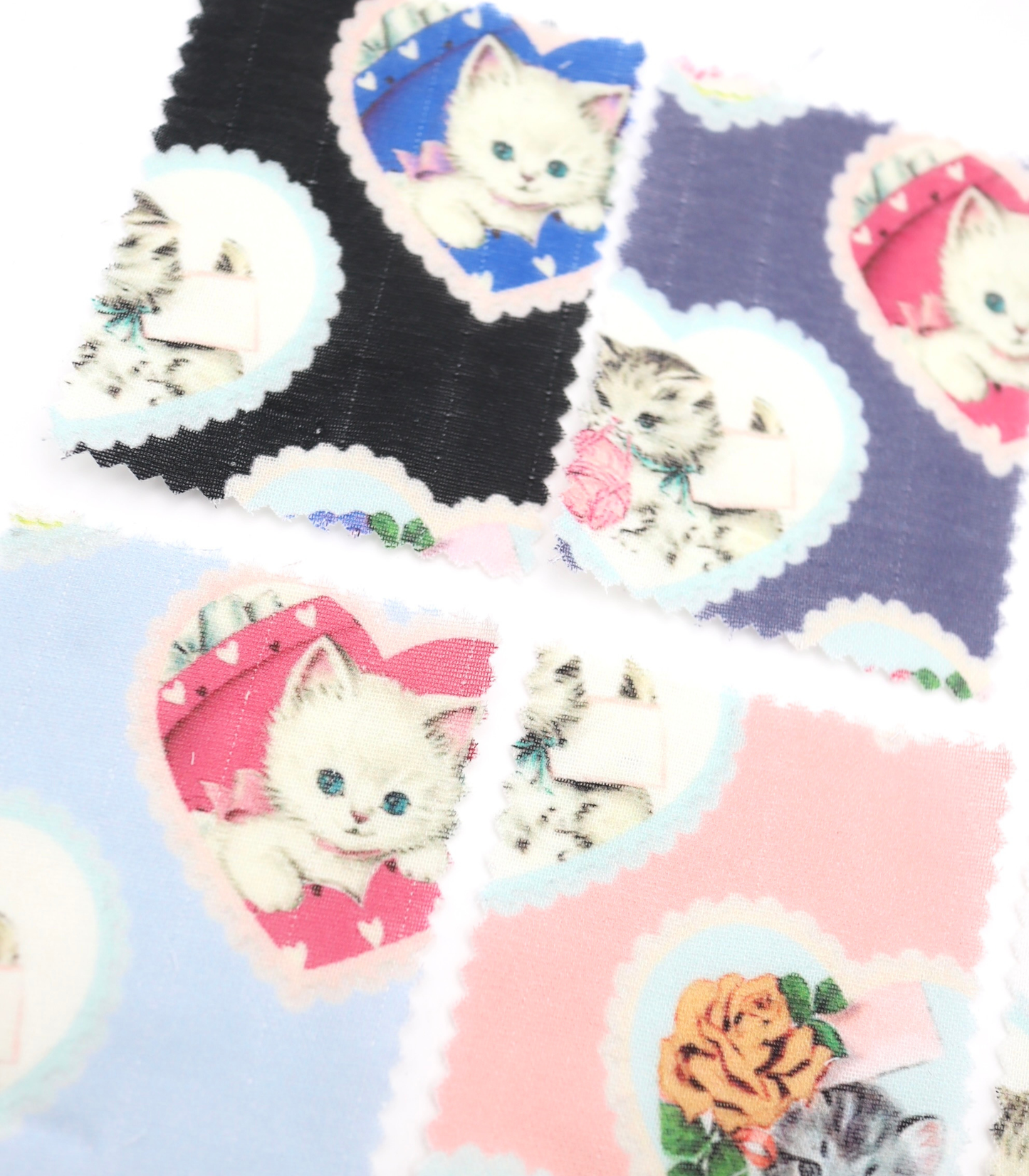 【25SS-410】ねこちゃん×ハートプリントダブルガーゼ　/0.5ｙあたり=～890円