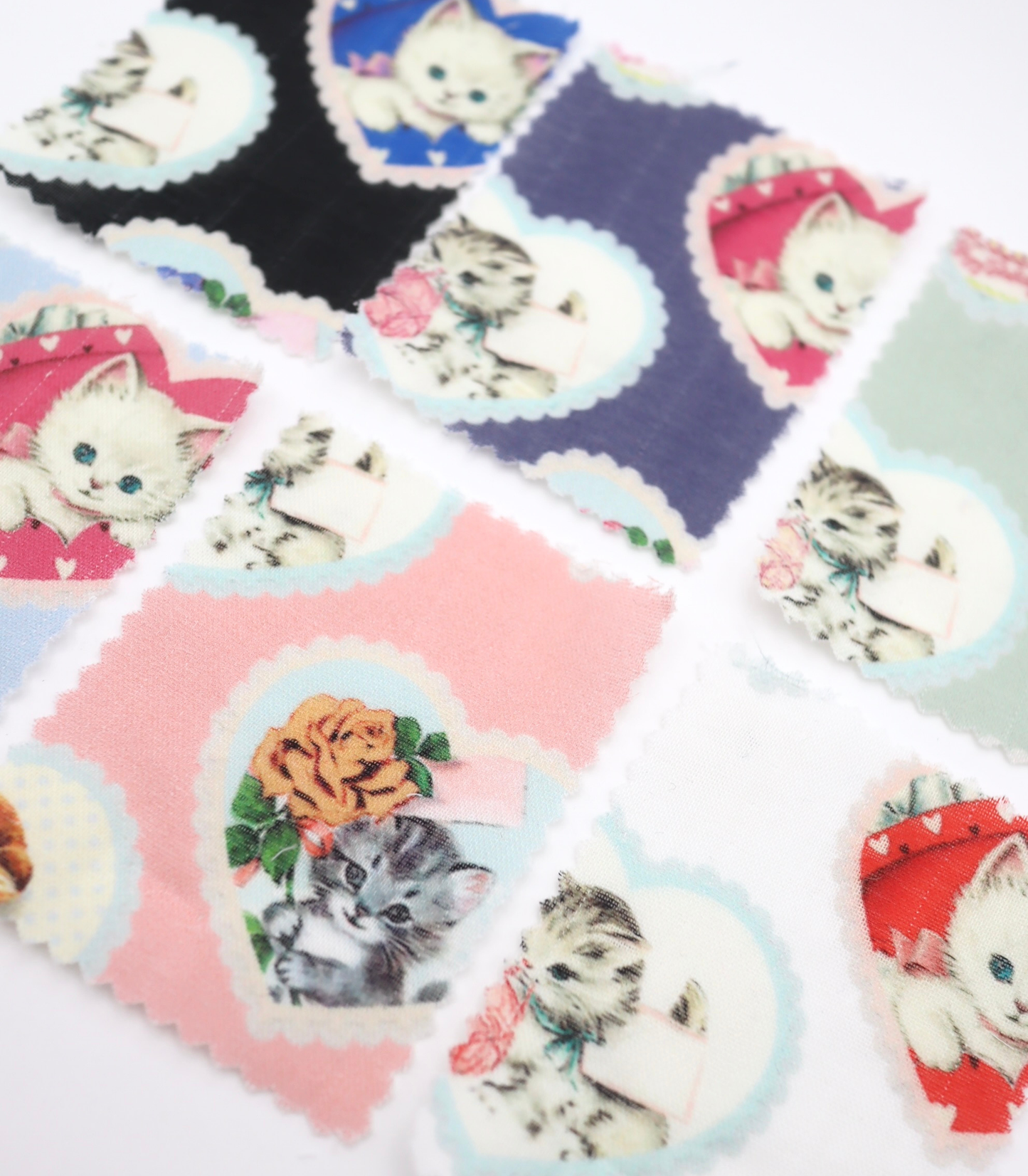 【25SS-410】ねこちゃん×ハートプリントダブルガーゼ　/0.5ｙあたり=～890円