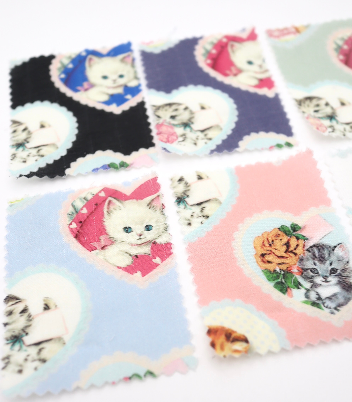 【25SS-410】ねこちゃん×ハートプリントダブルガーゼ　/0.5ｙあたり=～890円