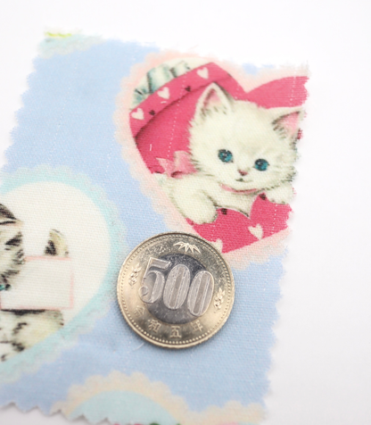 【25SS-410】ねこちゃん×ハートプリントダブルガーゼ　/0.5ｙあたり=～890円