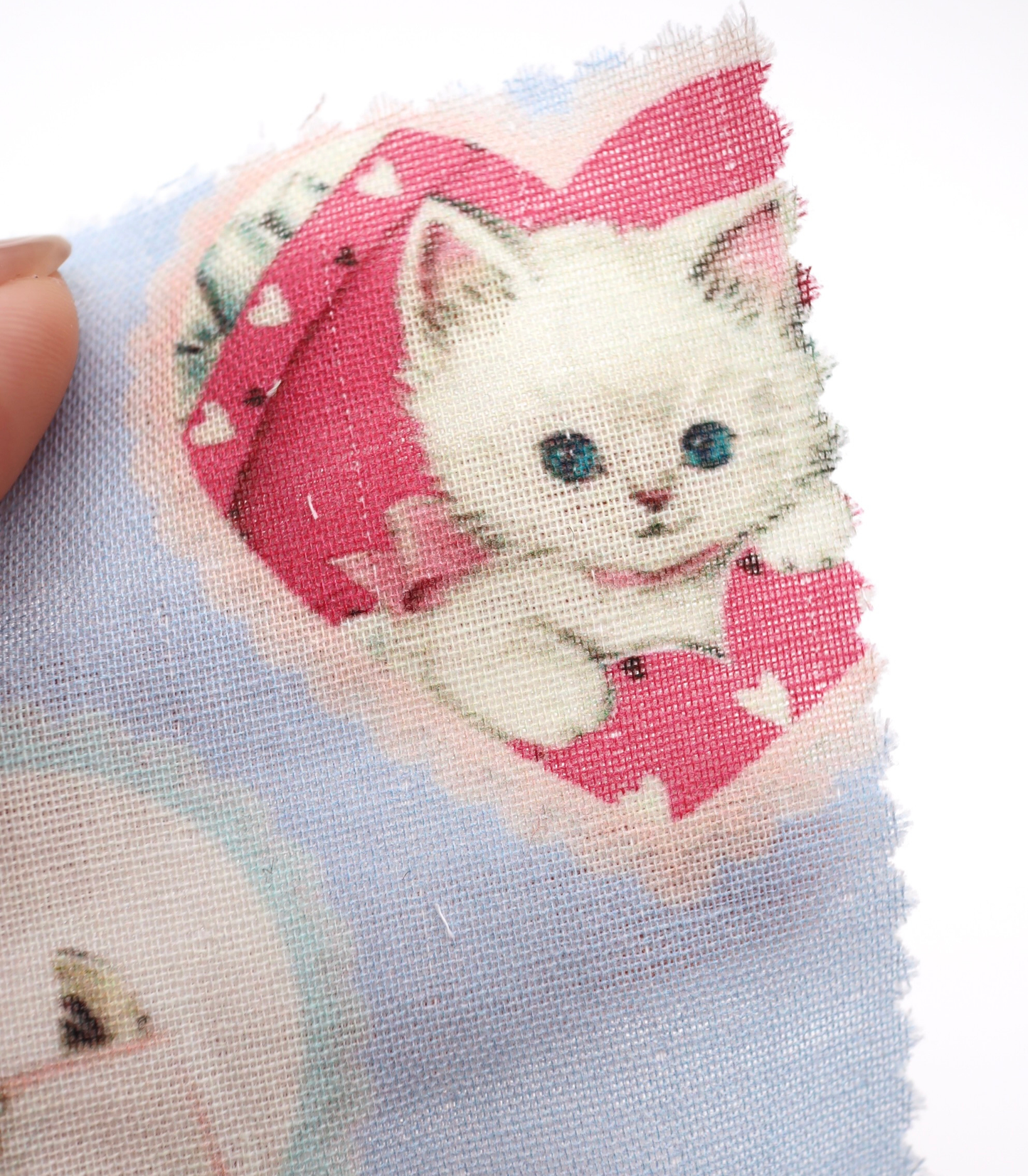 【25SS-410】ねこちゃん×ハートプリントダブルガーゼ　/0.5ｙあたり=～890円