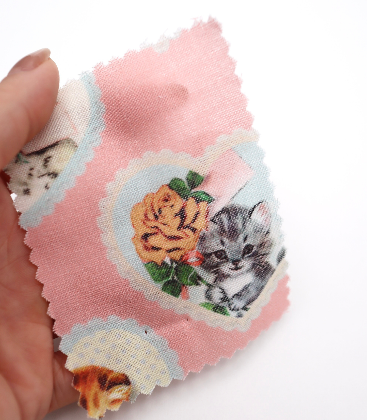 【25SS-410】ねこちゃん×ハートプリントダブルガーゼ　/0.5ｙあたり=～890円