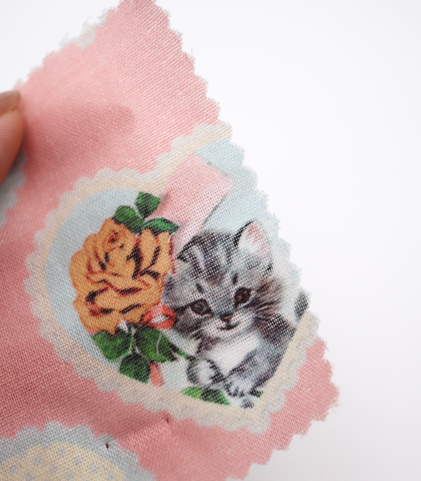 【25SS-410】ねこちゃん×ハートプリントダブルガーゼ　/0.5ｙあたり=～890円