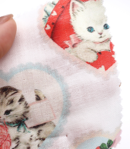 【25SS-410】ねこちゃん×ハートプリントダブルガーゼ　/0.5ｙあたり=～890円