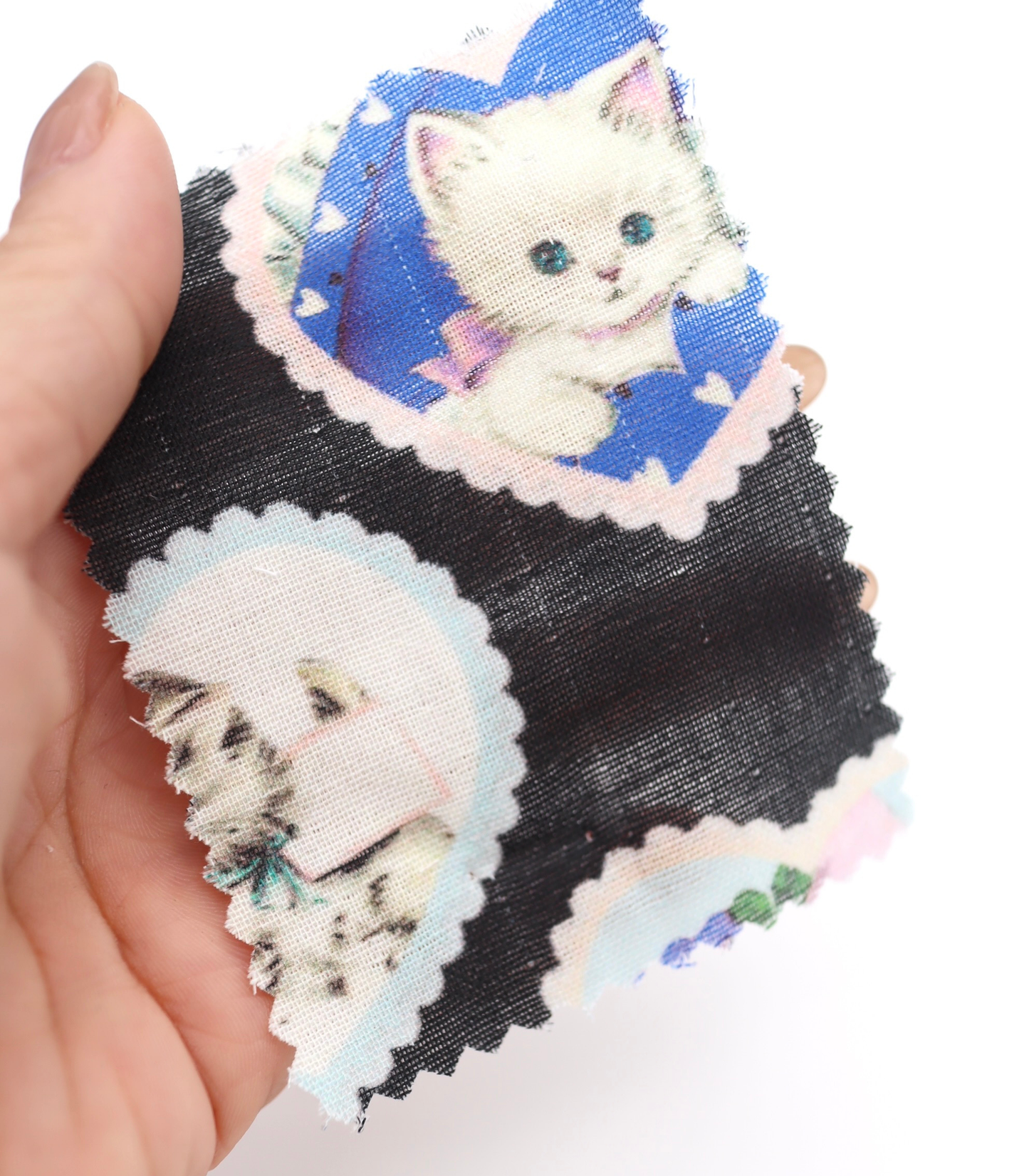 【25SS-410】ねこちゃん×ハートプリントダブルガーゼ　/0.5ｙあたり=～890円