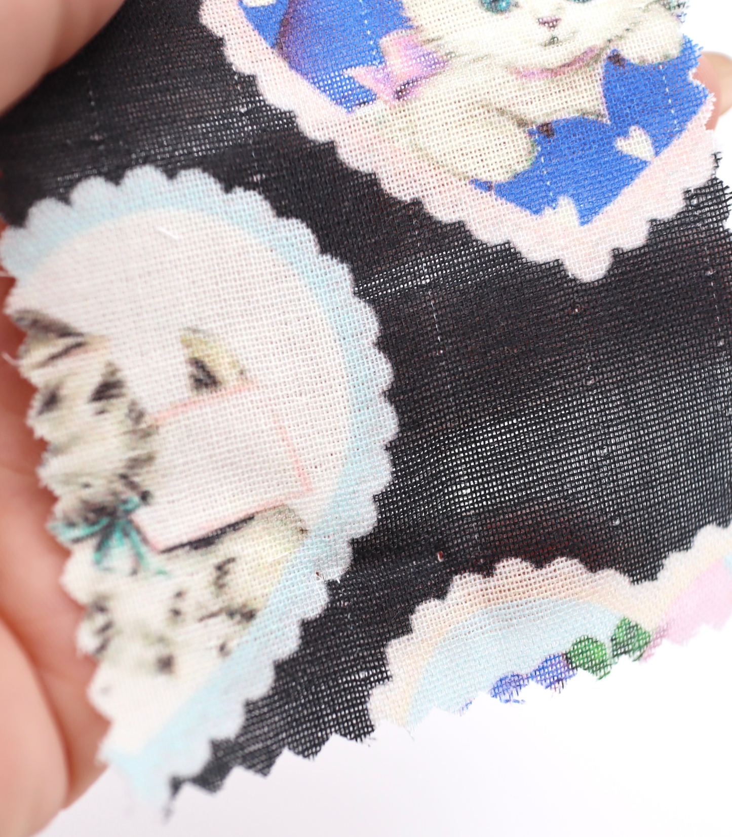 【25SS-410】ねこちゃん×ハートプリントダブルガーゼ　/0.5ｙあたり=～890円