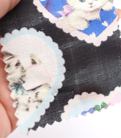 【25SS-410】ねこちゃん×ハートプリントダブルガーゼ　/0.5ｙあたり=～890円