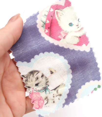 【25SS-410】ねこちゃん×ハートプリントダブルガーゼ　/0.5ｙあたり=～890円