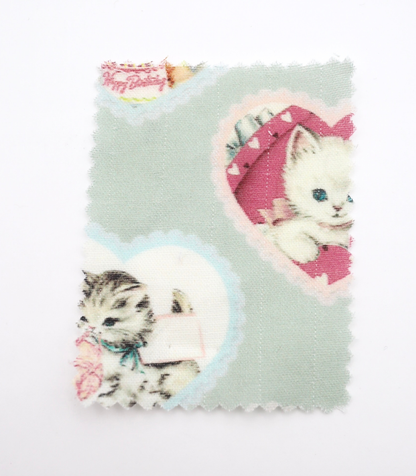 【25SS-410】ねこちゃん×ハートプリントダブルガーゼ　/0.5ｙあたり=～890円