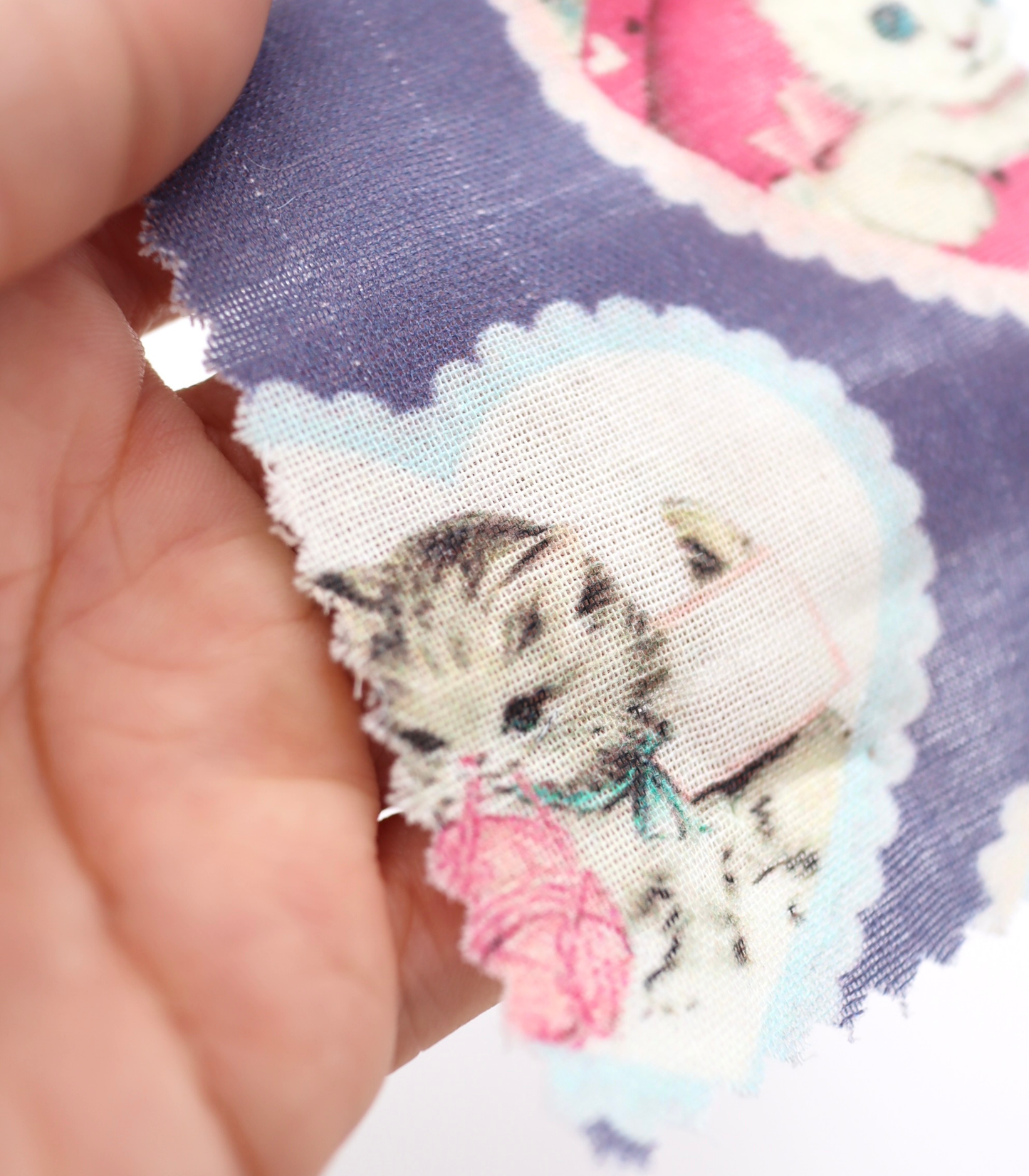 【25SS-410】ねこちゃん×ハートプリントダブルガーゼ　/0.5ｙあたり=～890円