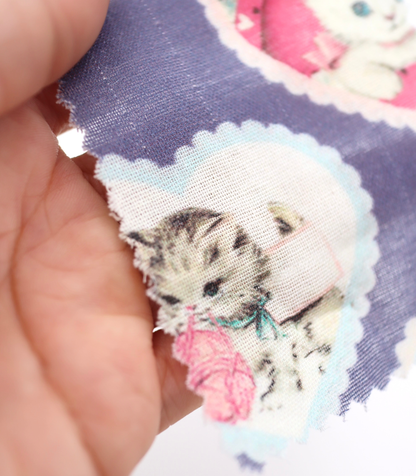 【25SS-410】ねこちゃん×ハートプリントダブルガーゼ　/0.5ｙあたり=～890円